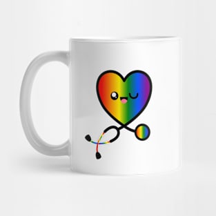 Stethoscope Emoji Heart Rainbow 3 Mug